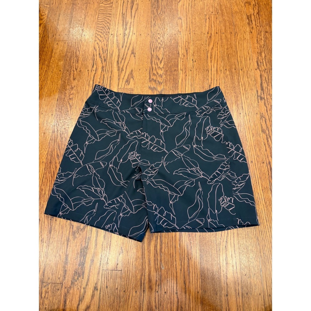 Wild Rye Freel Mountain Bike Shorts Women 10 Pink Leaf Print Cycling MTB Trail